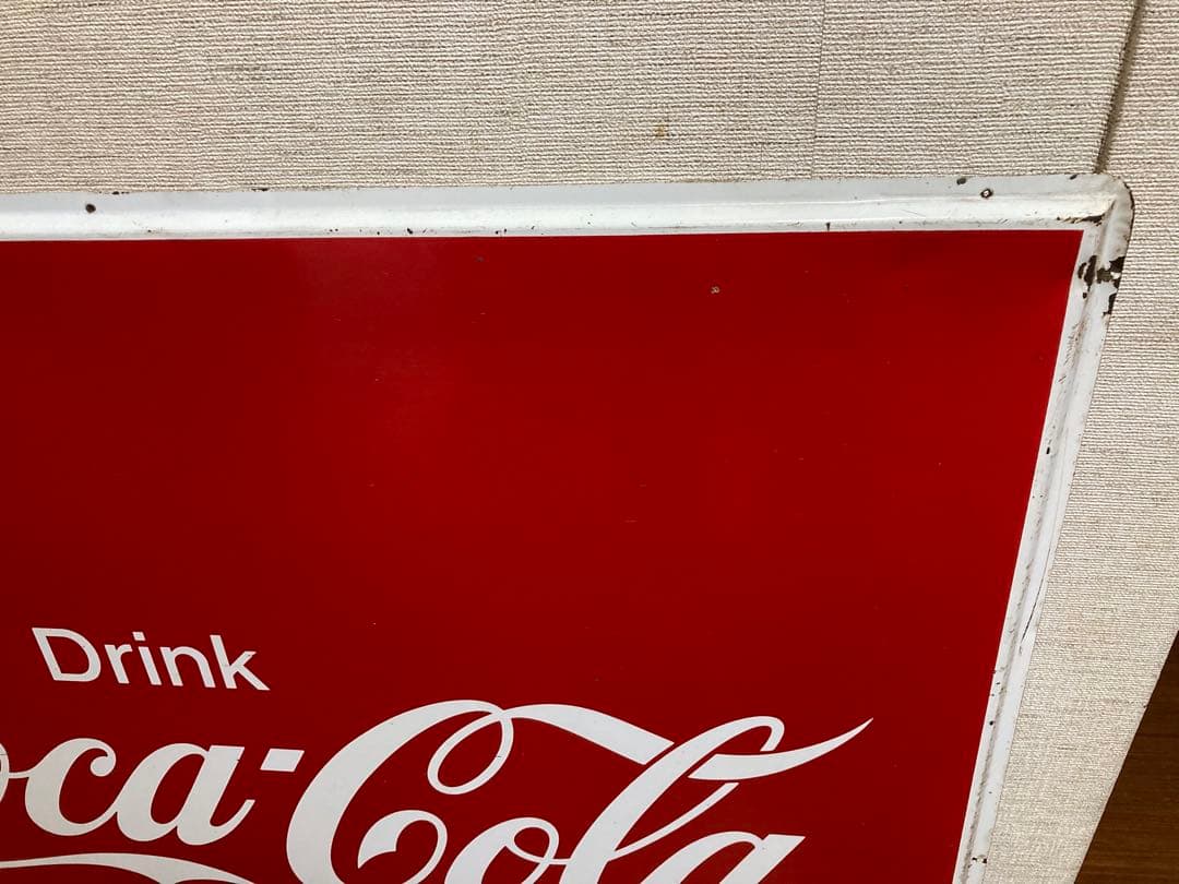 【当時物】Coca-Cola コカコーラ 昭和レトロ ホーロー看板 特大91cm